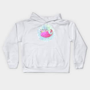 Cute Pink Whale Kids Hoodie